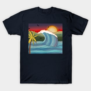 Ocean sunset landscape T-Shirt